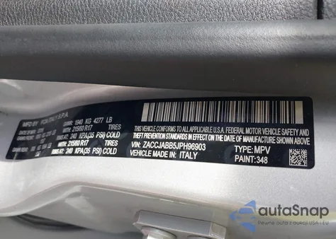 2018 Jeep Renegade Latitude Fwd from USA, damaged, VIN ZACCJABB5JPH96903
